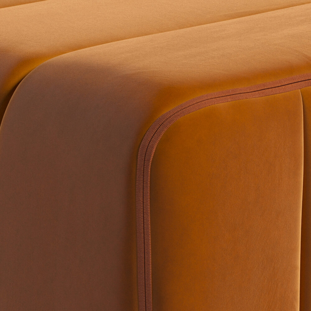 Curt artículo de exposición – sofá modular con cojín en Barcelona Russet (rojo) y Jet 9110 (gris / beige) – 7 módulos - Imagen 7