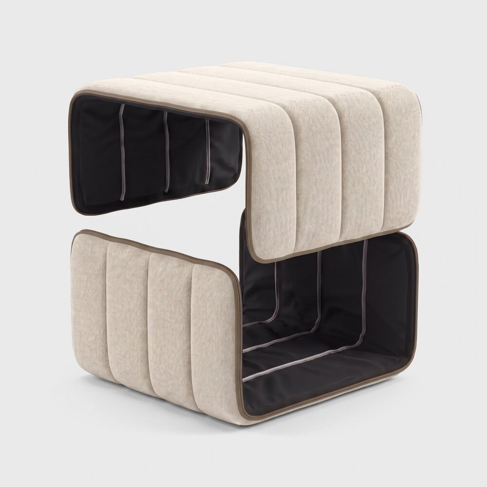 Curt-Funda Jet 9110 (gris / beige) – funda desmontable de tejido estructurado para el Curt-Módulo