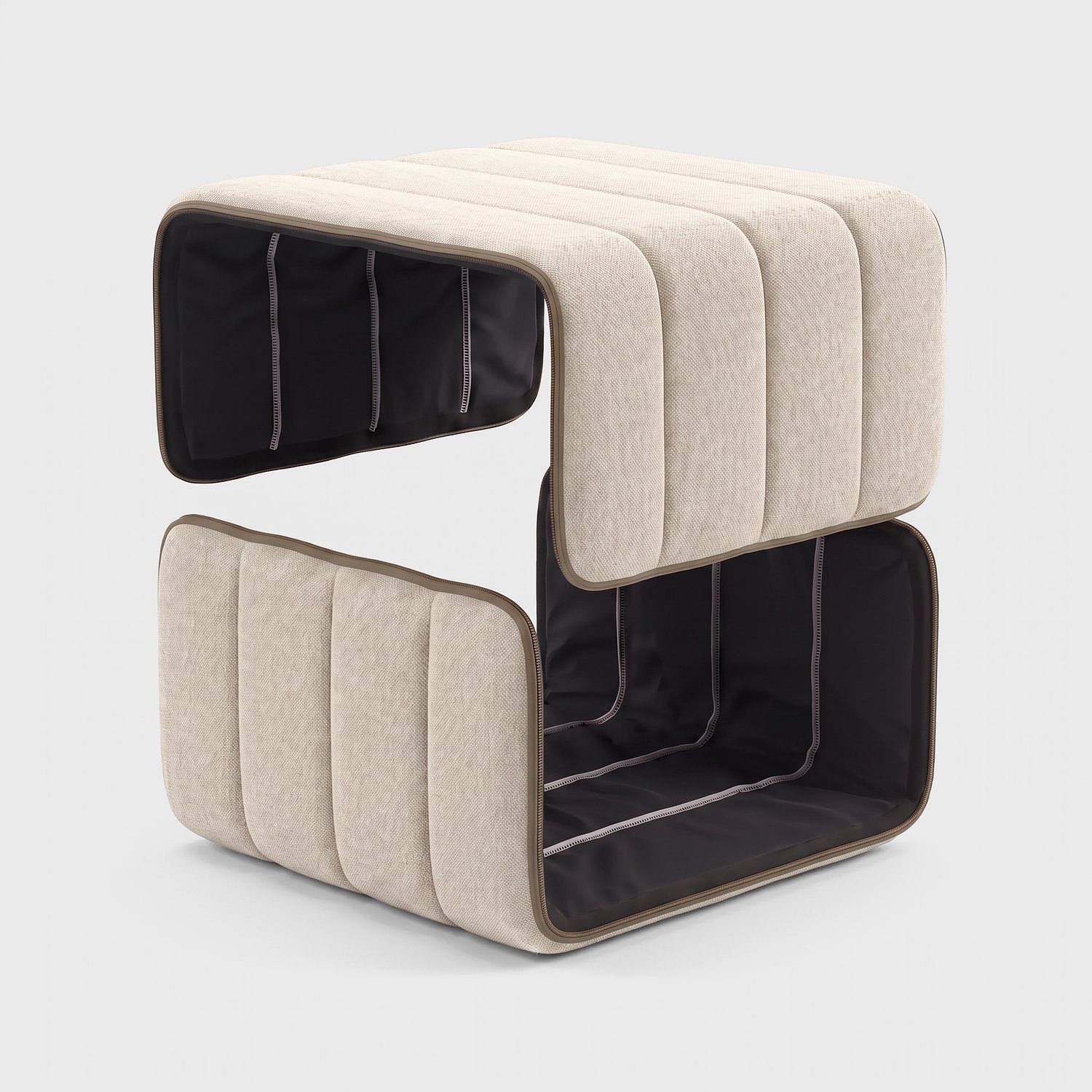 Curt Cover Jet 9110 (grey / beige) – removable textured fabric cover for the Curt module