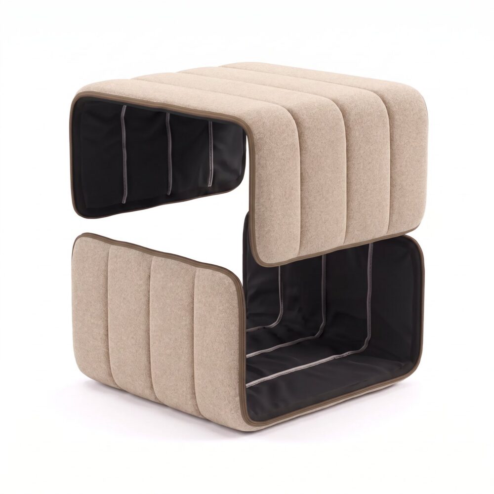 Curt-Bezug Dama 0029 (Beige / Grau) – zweiteilig mit Reißverschluss