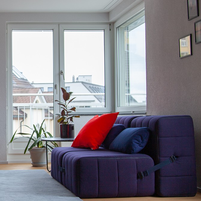 Curt Set 6 als Sofa im Gästezimmer