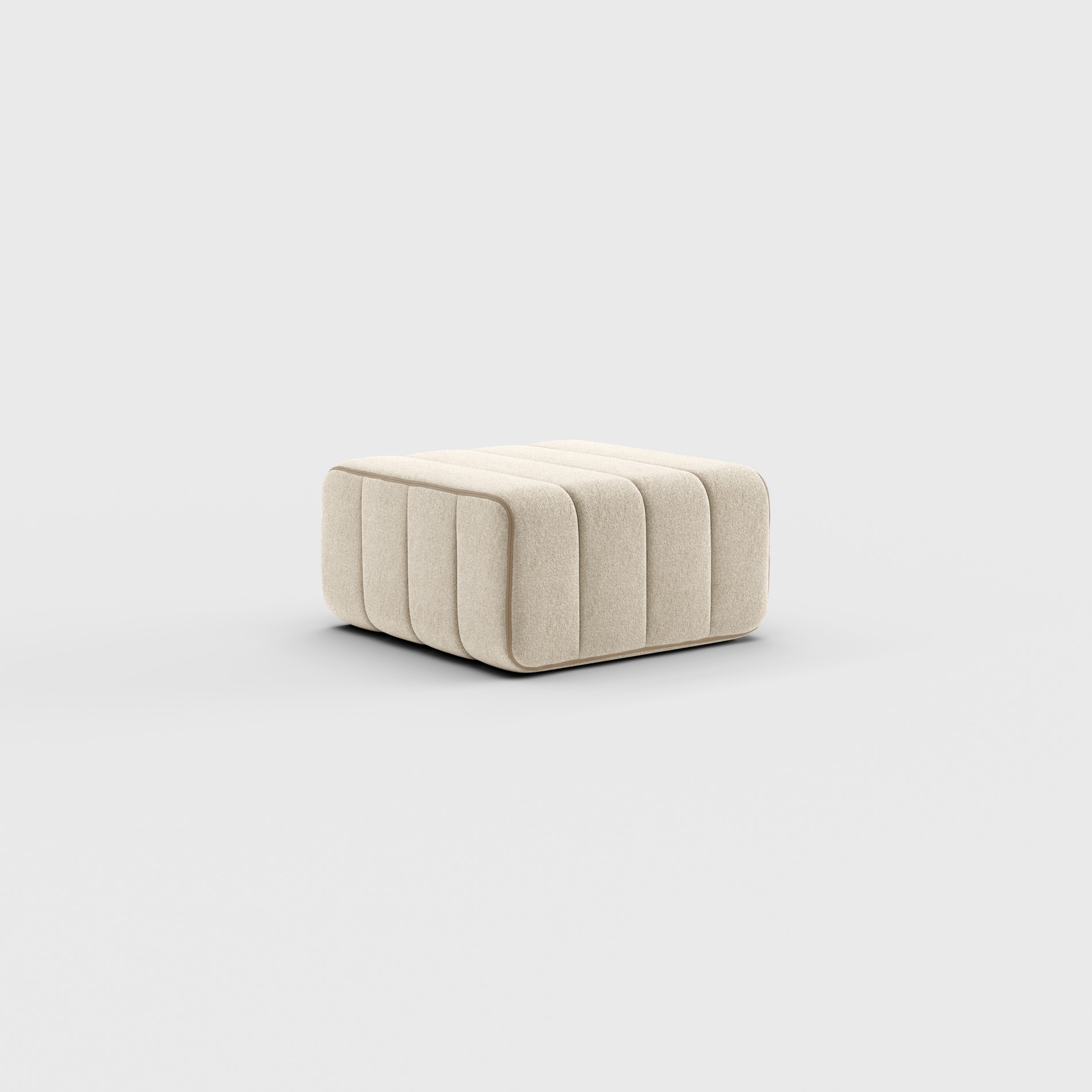 Pouf - Sofa Modul Curt Modulares Sofa  im Stoff Jet in der Farbe Beige  Side – Einzelmodul