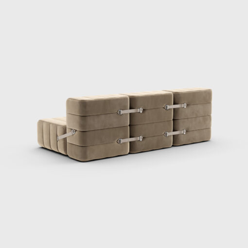 Canapé modulaire avec fonction de couchage en tissu Barcelona - 6 modules de canapés – Image 2