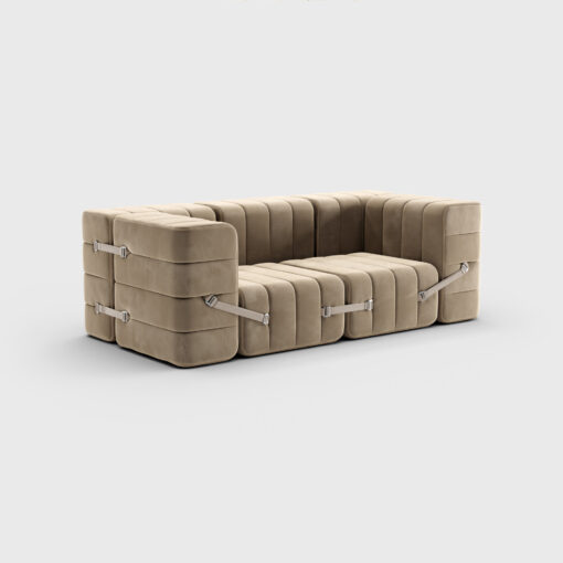 Canapé modulaire deux places avec accoudoirs en tissu Barcelona - 7 Sofa Module