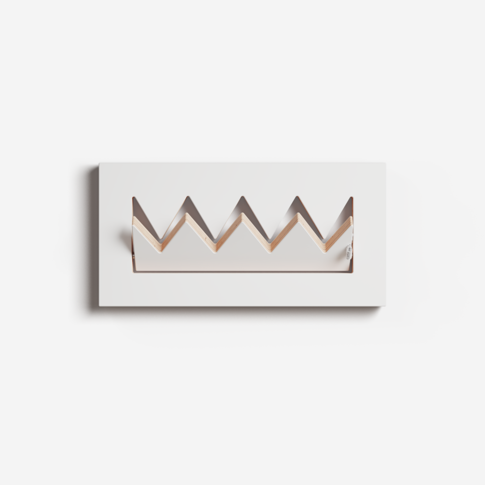 Wall coat rack Crownhäng, 40×20×1 black – unfolded, front view