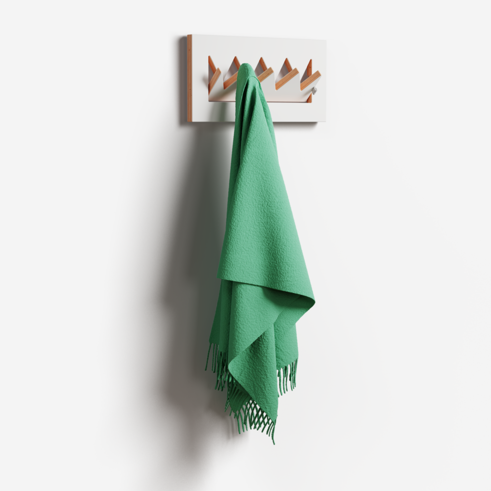 Wall coat rack Crownhäng, 40×20×1 black – detail 3