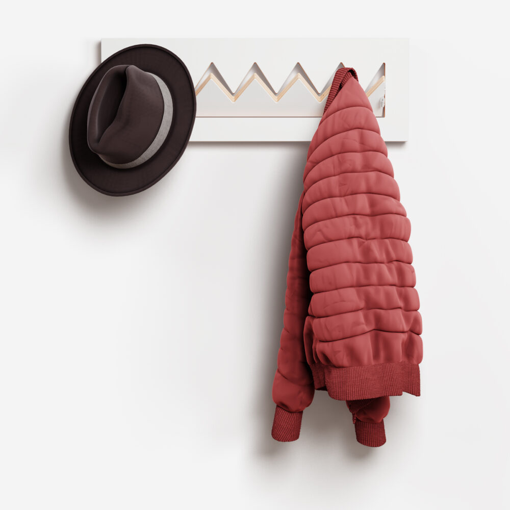 Wall coat rack Crownhäng, 60×20×1 black – detail 2