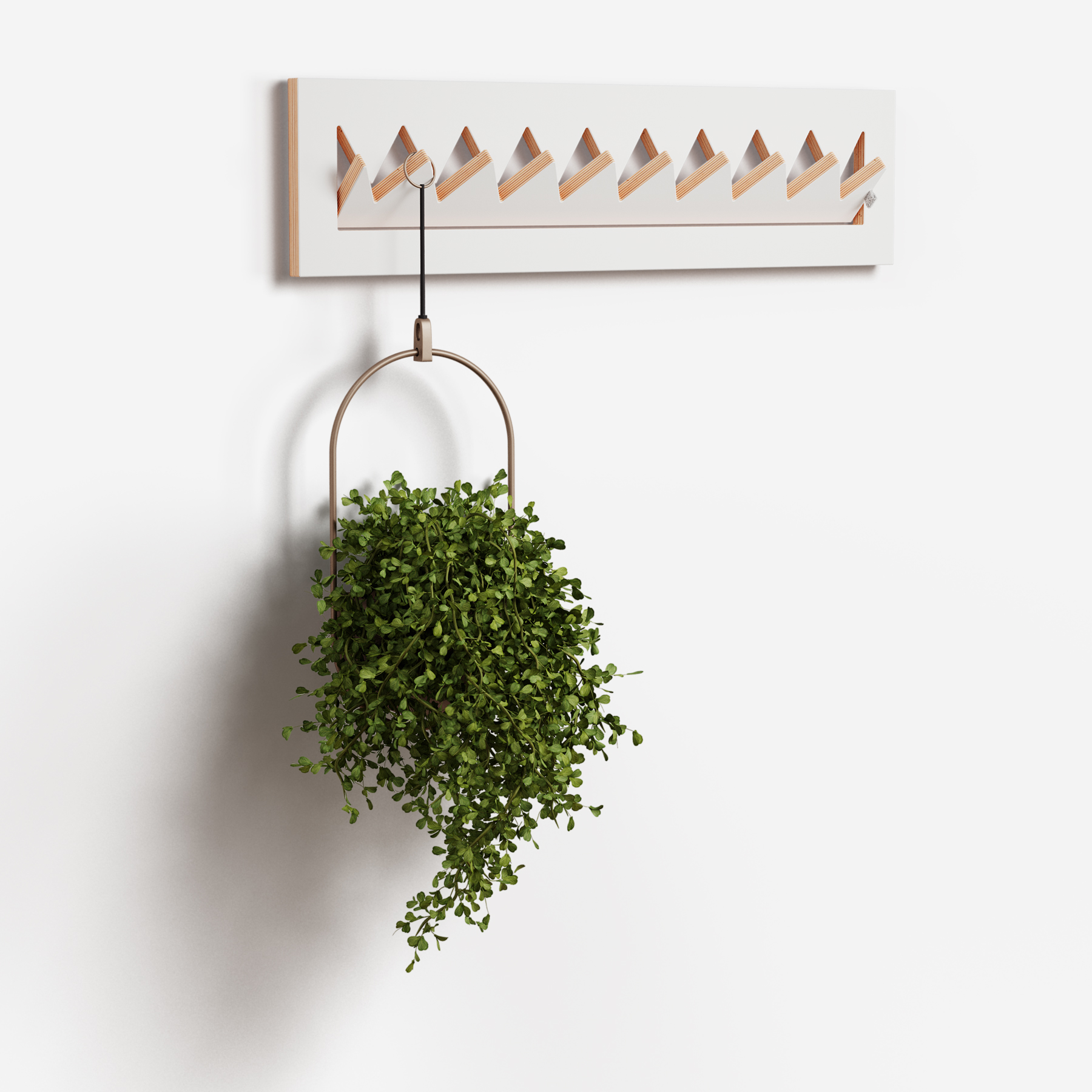 Perchero de pared Crownhäng, 80×20×1 blanco – detalle 2
