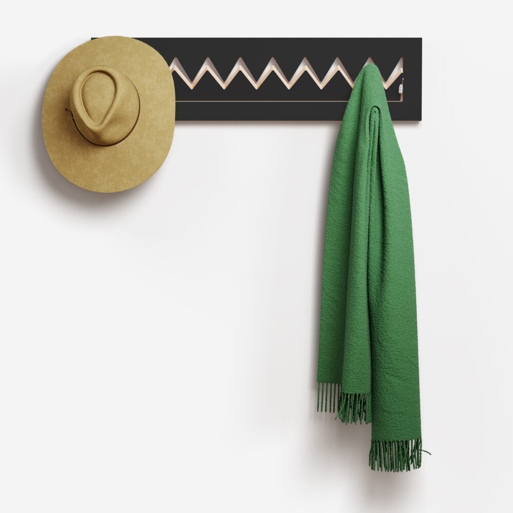 Perchero de pared Crownhäng, 80×20×1 blanco – detalle 4