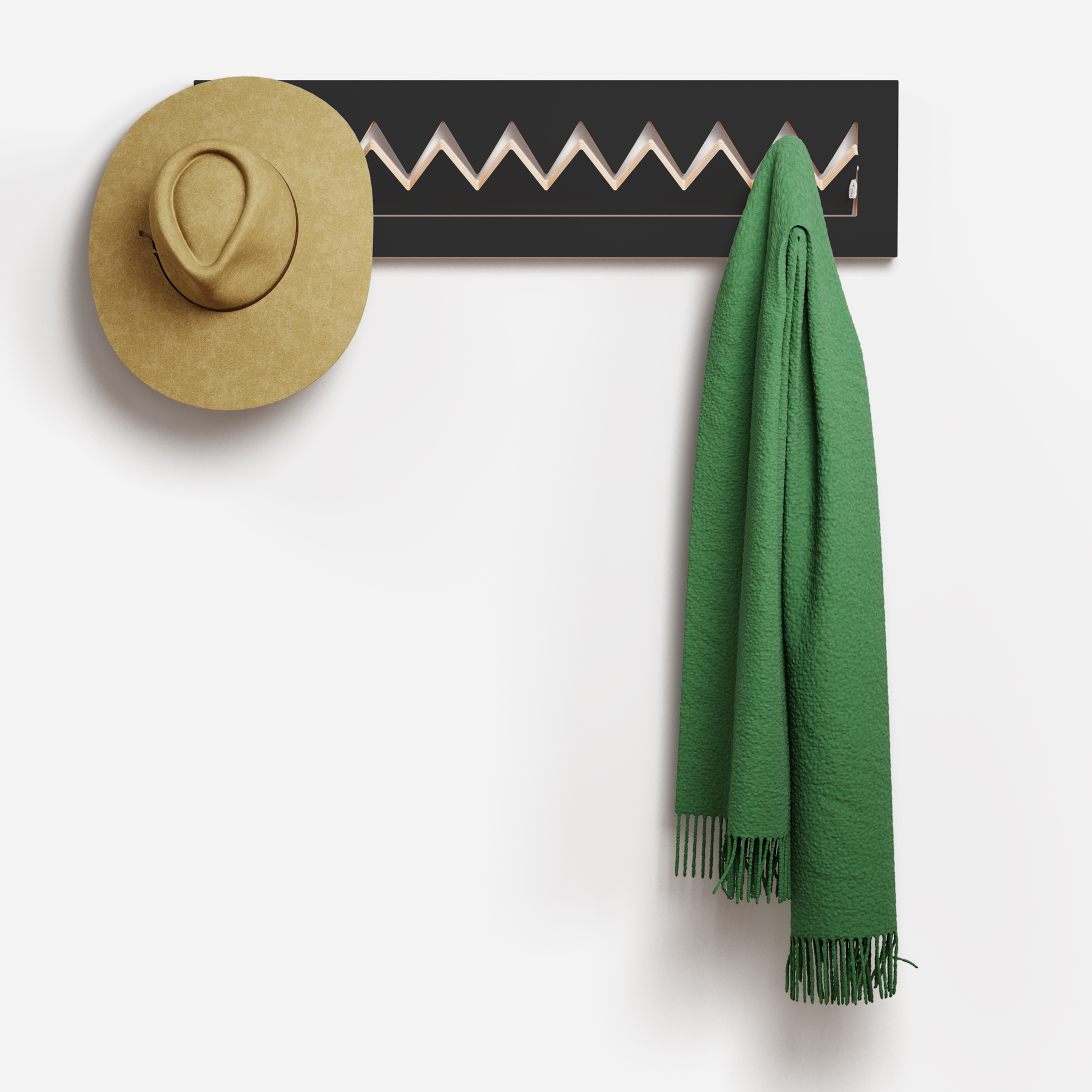 Perchero de pared Crownhäng, 80×20×1 blanco – detalle 4