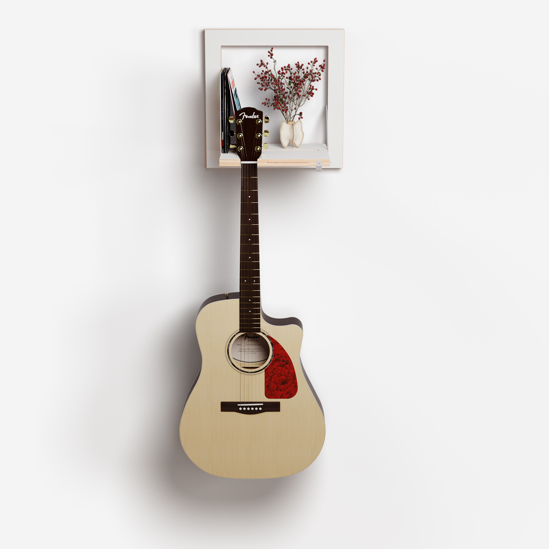 Soporte de guitarra Gitarrhäng 40×40-1 – decorado, vista frontal