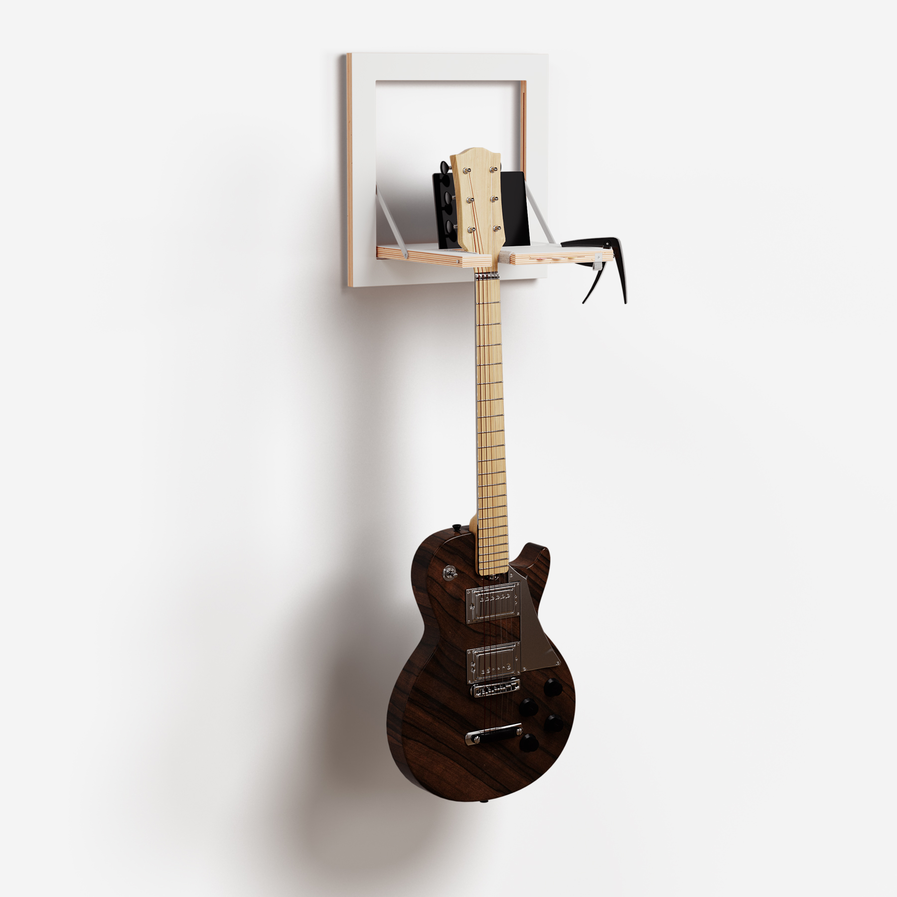 Soporte de guitarra Gitarrhäng 40×40-1 – decorado, vista lateral