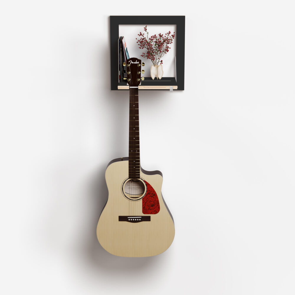 Soporte de guitarra Gitarrhäng 40×40-1 – decorado, vista frontal 2