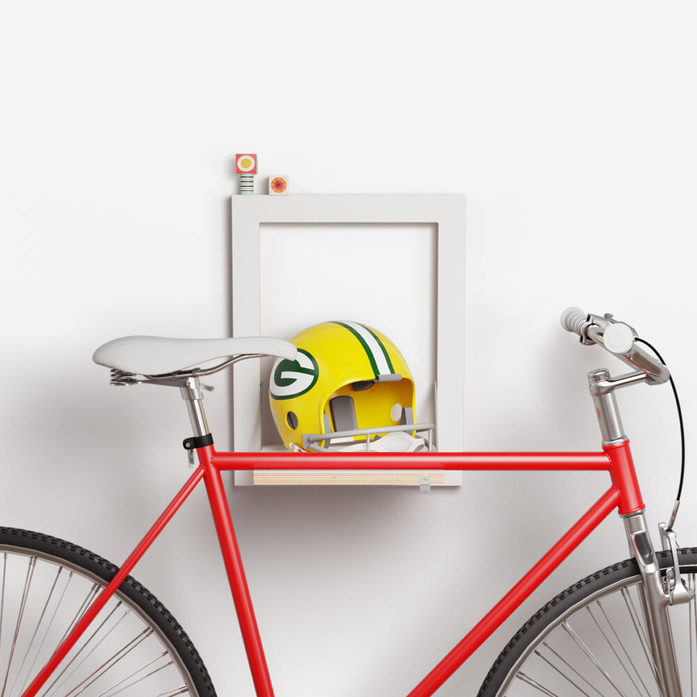Soporte de bicicleta Velohäng 50×40-1 – decorado, vista frontal 3