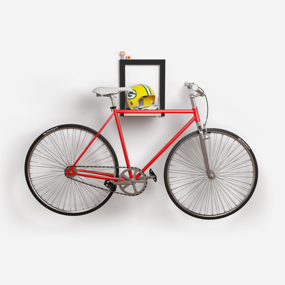 Soporte de bicicleta Velohäng 50×40-1 – decorado, vista frontal 2