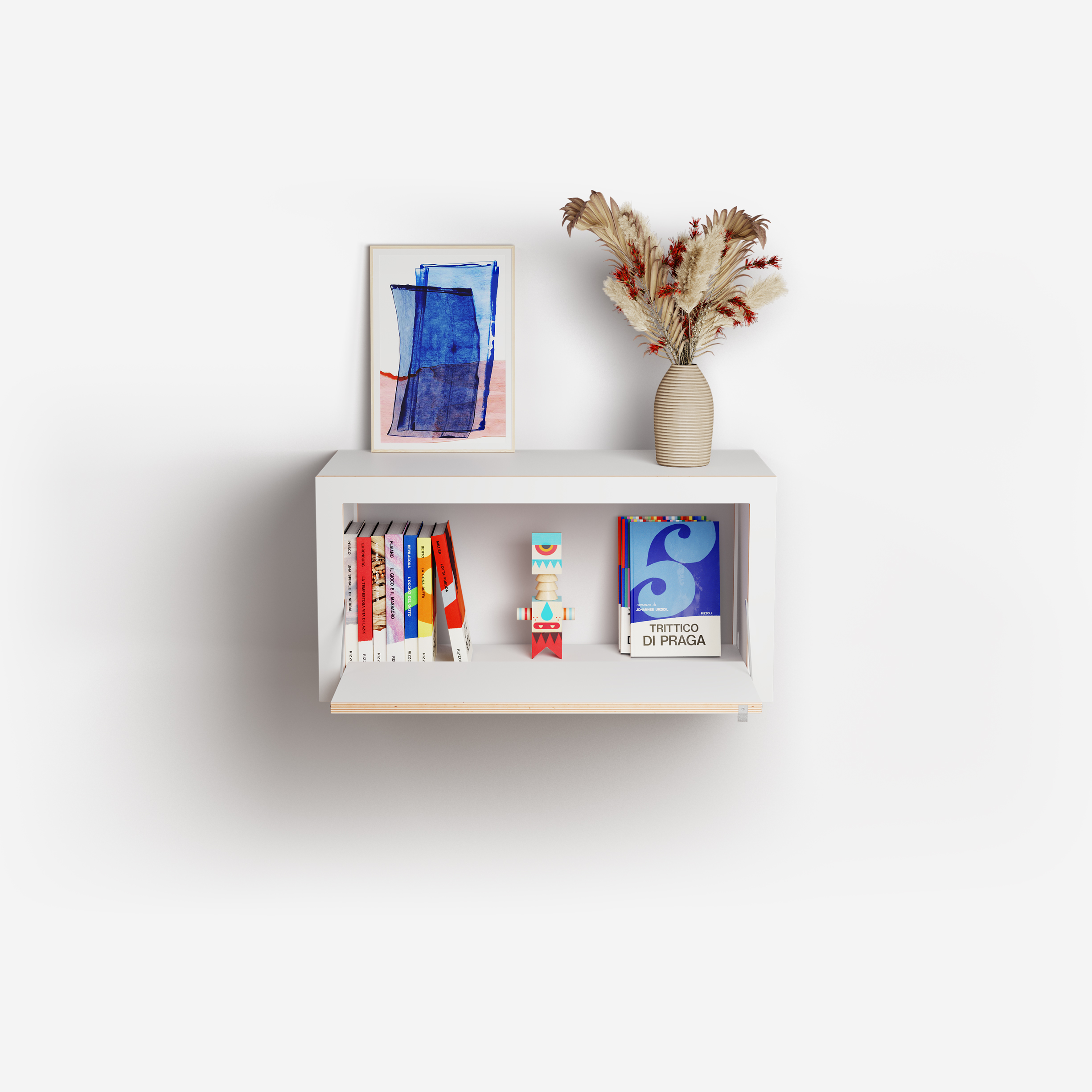Box Sideboard de pared 80×40×40 – decorado, vista frontal 2