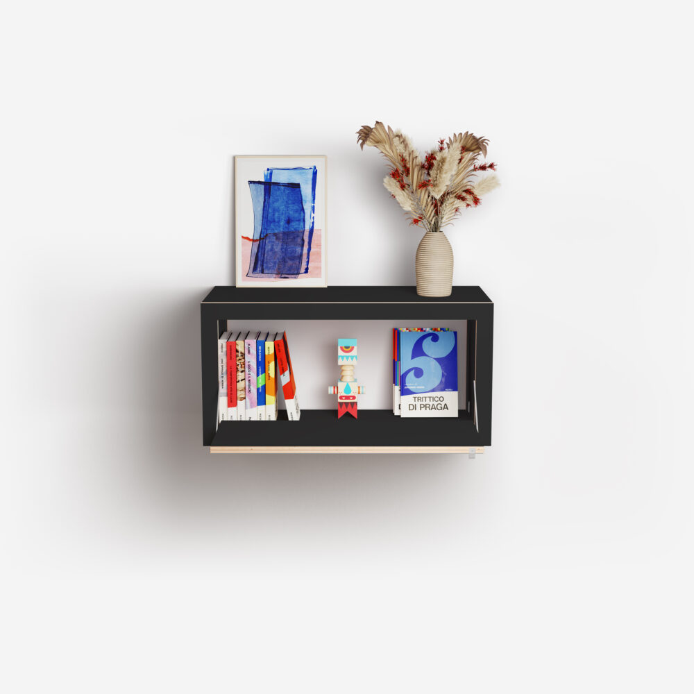 Box Sideboard de pared 80×40×40 – decorado, vista frontal